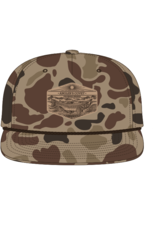 Anglers Covey Range Riser AC Hat 256P Bark Duck Camo/Brown Rope