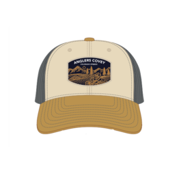 Anglers Covey Alpine Riser AC Hat 112 Mink Beige/Charcoal/Amber Gold