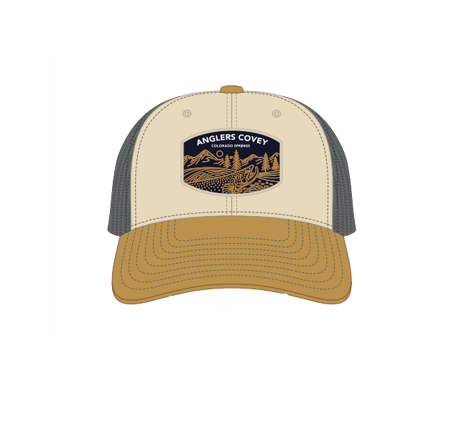 Anglers Covey Alpine Riser AC Hat 112 Mink Beige/Charcoal/Amber Gold