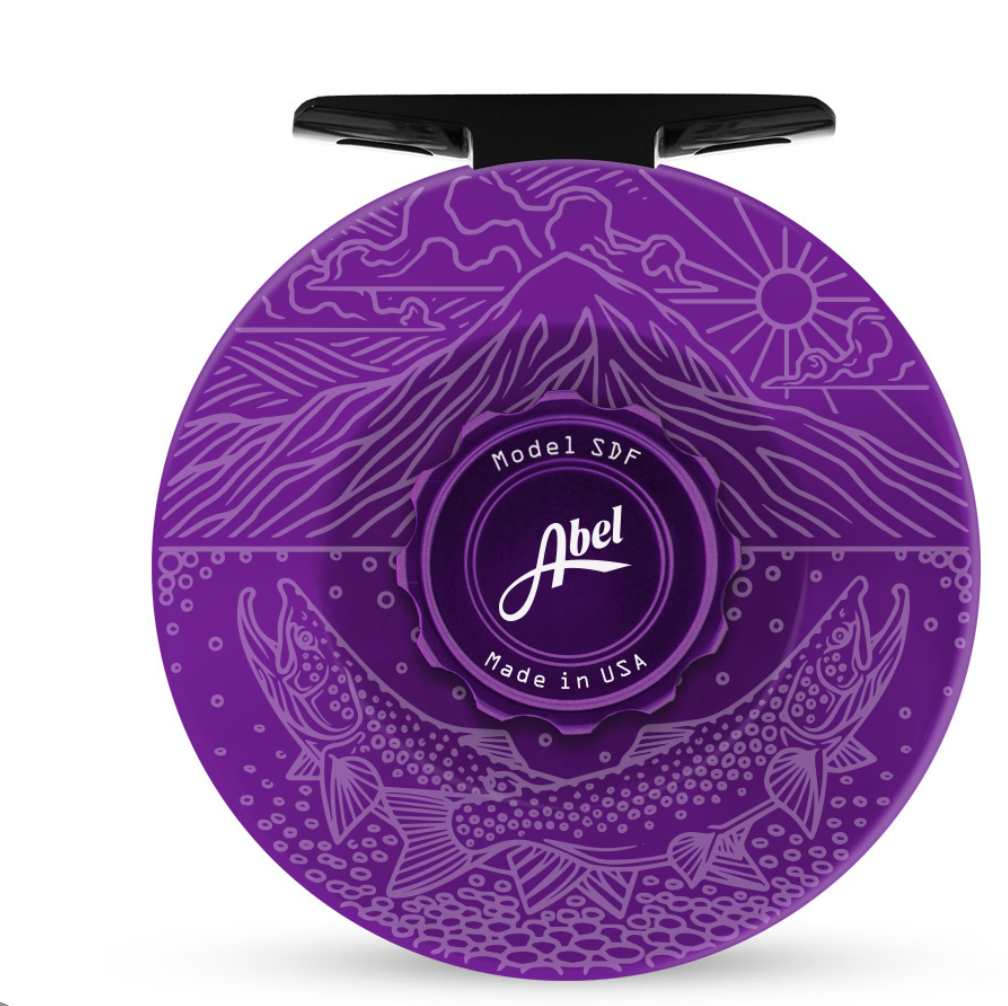 Abel Reels Abel SDF Fly Reel 5/6 Solid Purple Ridge Risers Rosewood