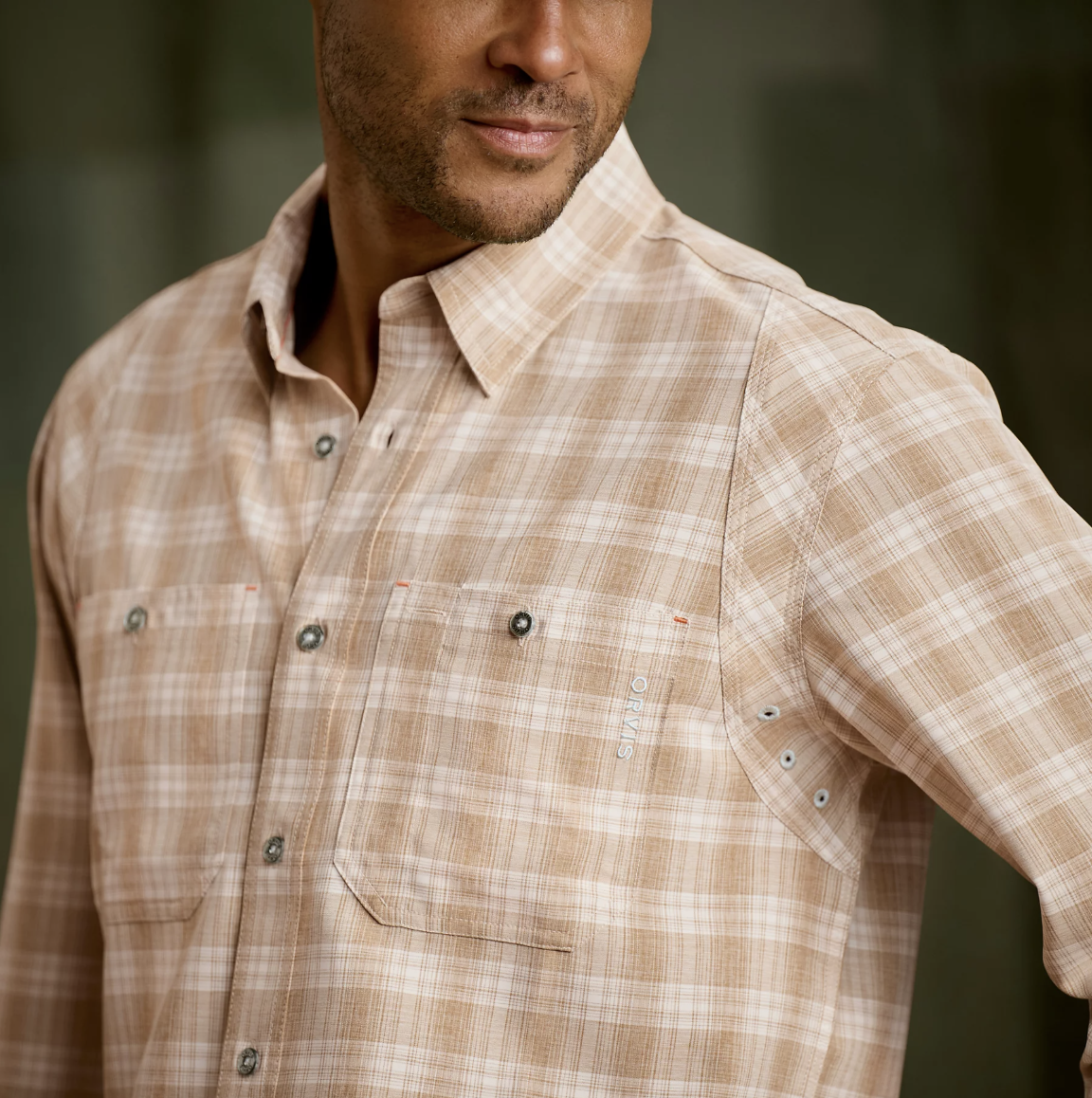 Orvis Orvis Tech Chambray Plaid Work Shirt Long Sleeve