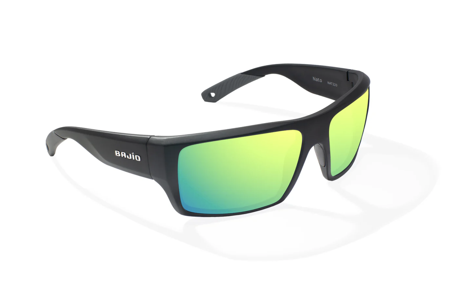 Bajio Bajio Nato Sunglasses Black Matte Green Mirror Poly