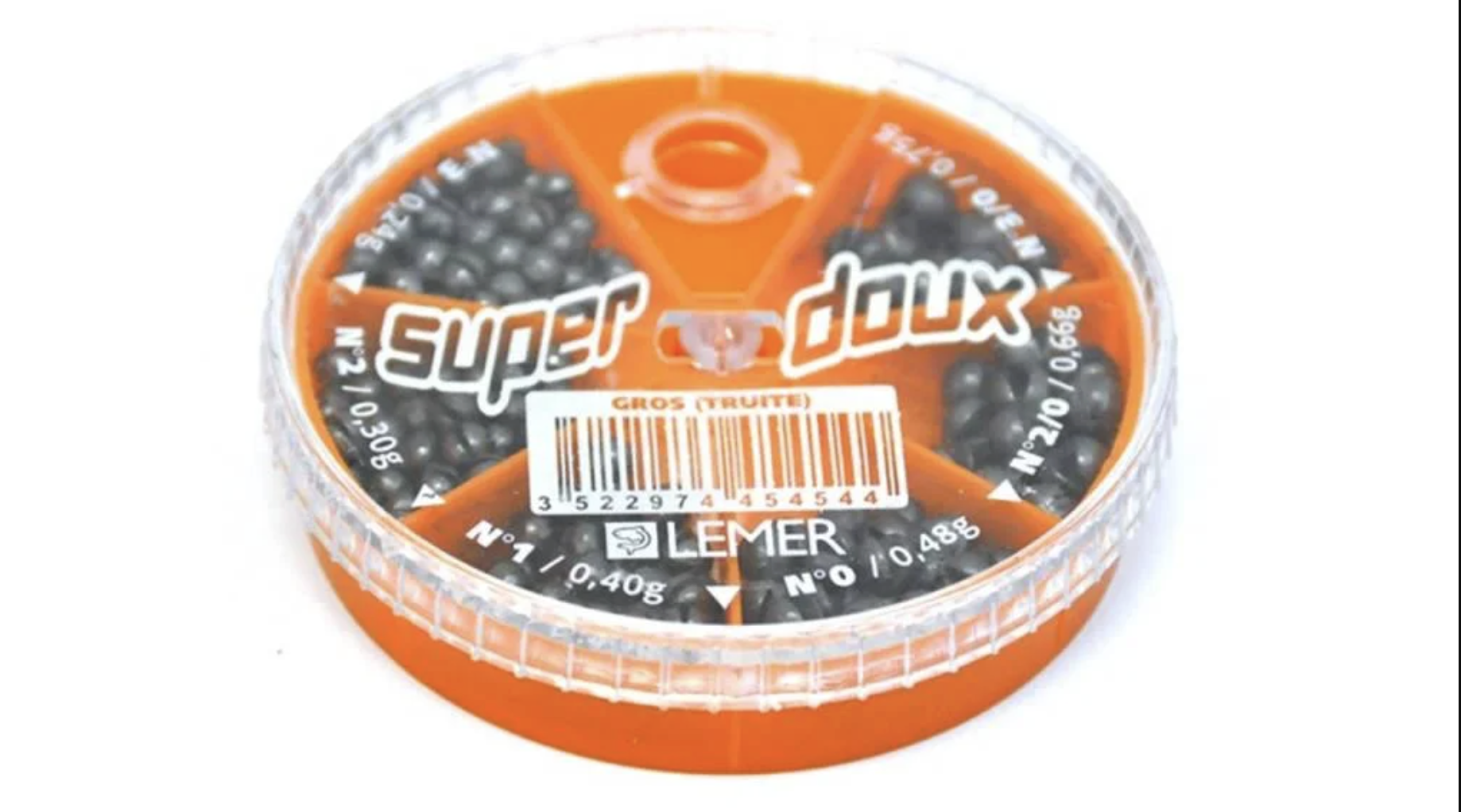 Anglers Accessories Lemer Split Shot Lead Dispenser 5 Comp 4,5,7 (Large Orange)