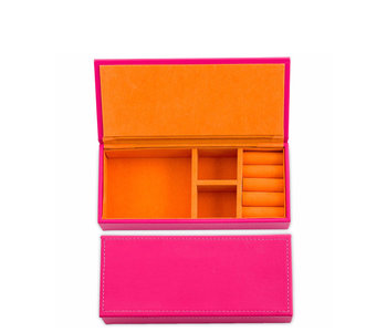 Vegan Leather Jewelry Box Pink/Orange