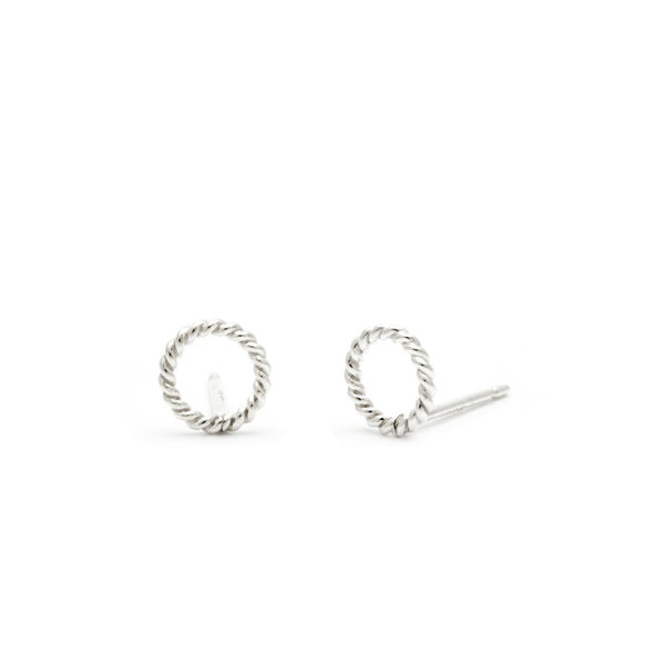 Laughing Sparrow Tiny Rope Circle Studs