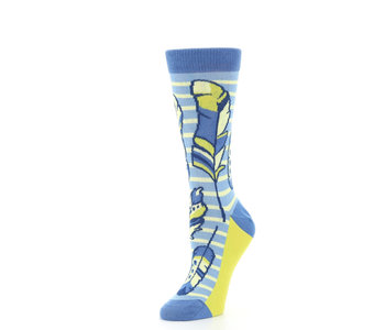 Statement Sockwear Women's Blue Yellow Feathers Socks (W 5-10)
