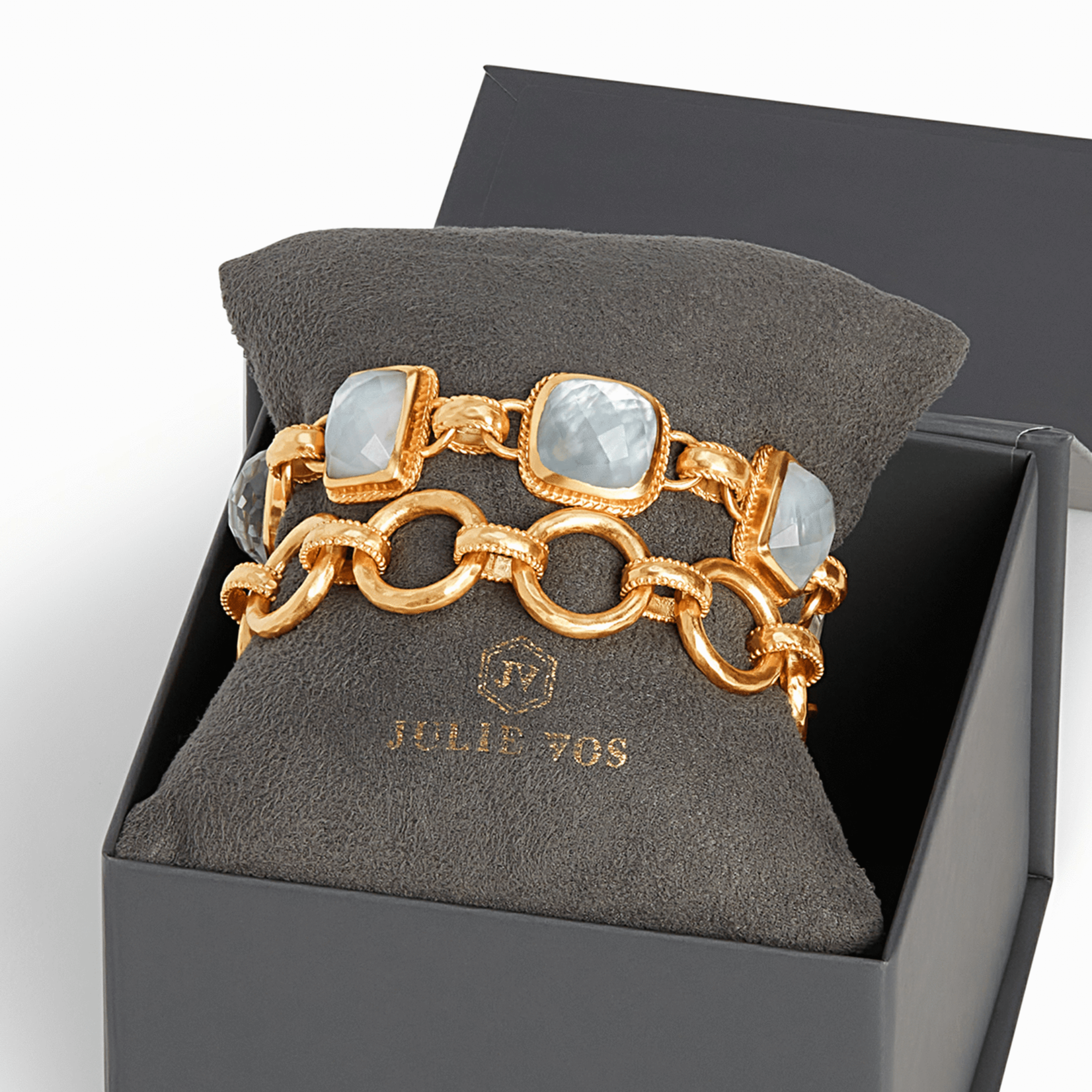 Julie Vos Savoy Bracelet Gift Set Iridescent Clear Crystal