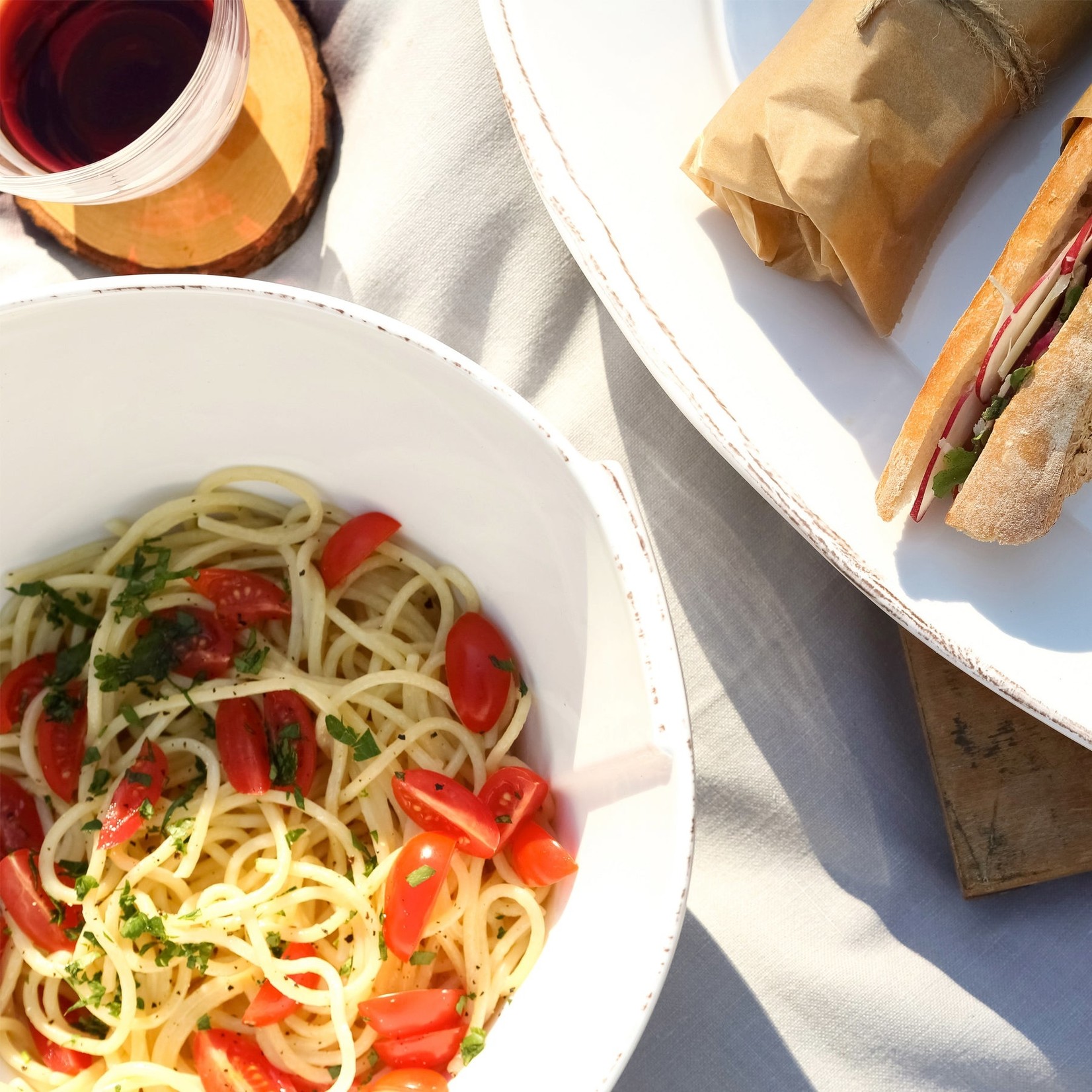 Vietri VIETRI Melamine Lastra Large Stacking Serving Bowl