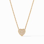Julie Vos Heart Pave Delicate Necklace Gold Cubic Zirconia