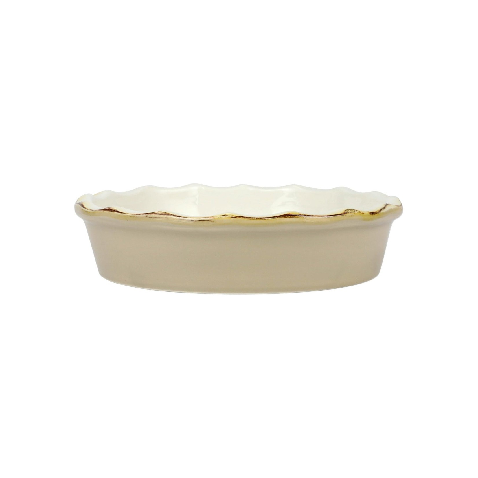 Vietri VIETRI Italian Bakers Pie Dish- Cappuccino