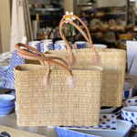 French Market Tote with Long Leather Handles