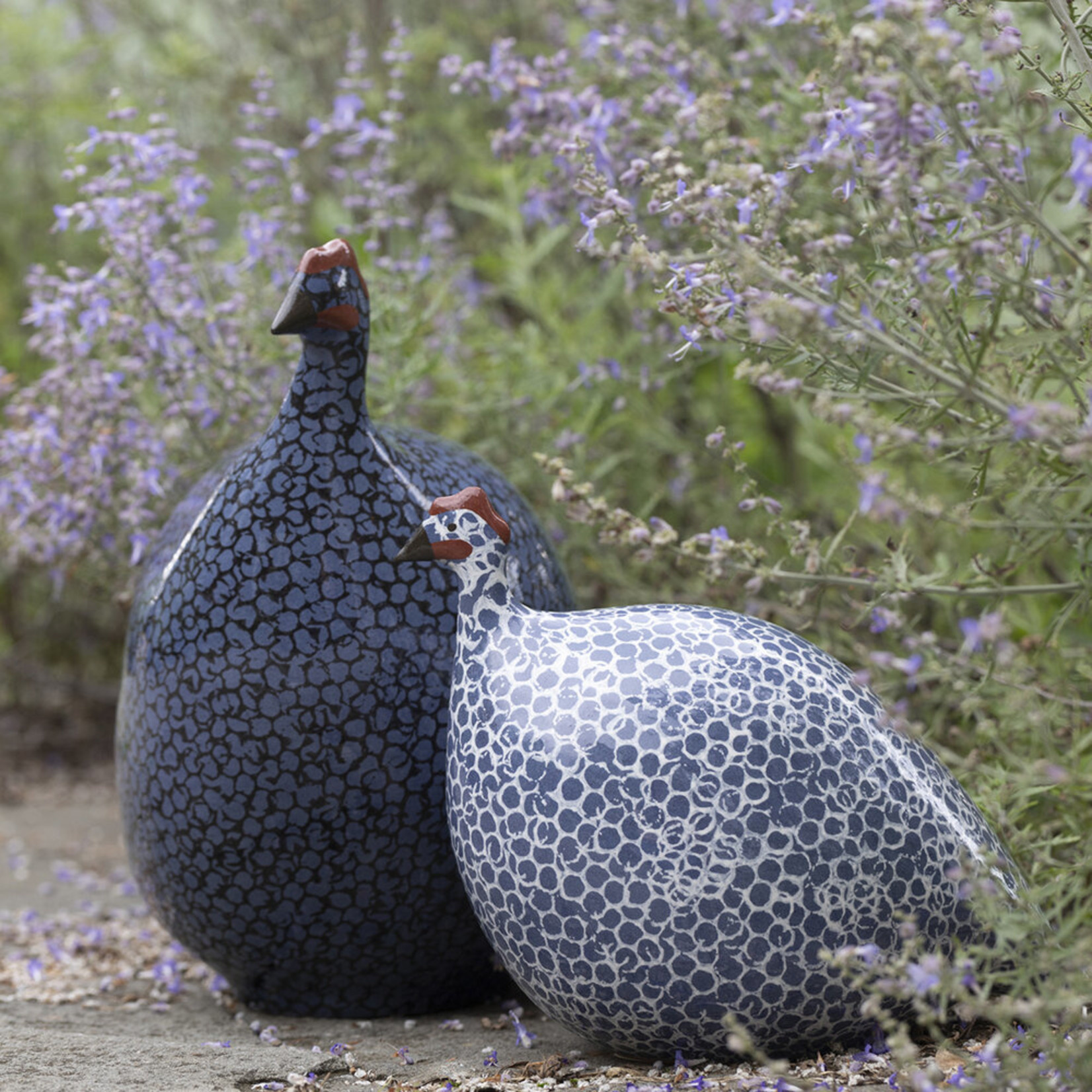 Electric Blue Speckled Lavender French Guinea Hen