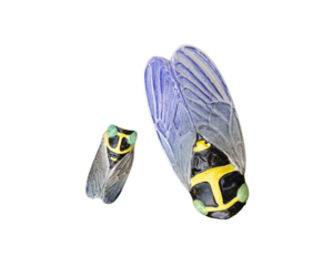 Small Ceramic Cicada Green Eyes - Crème de la Crème