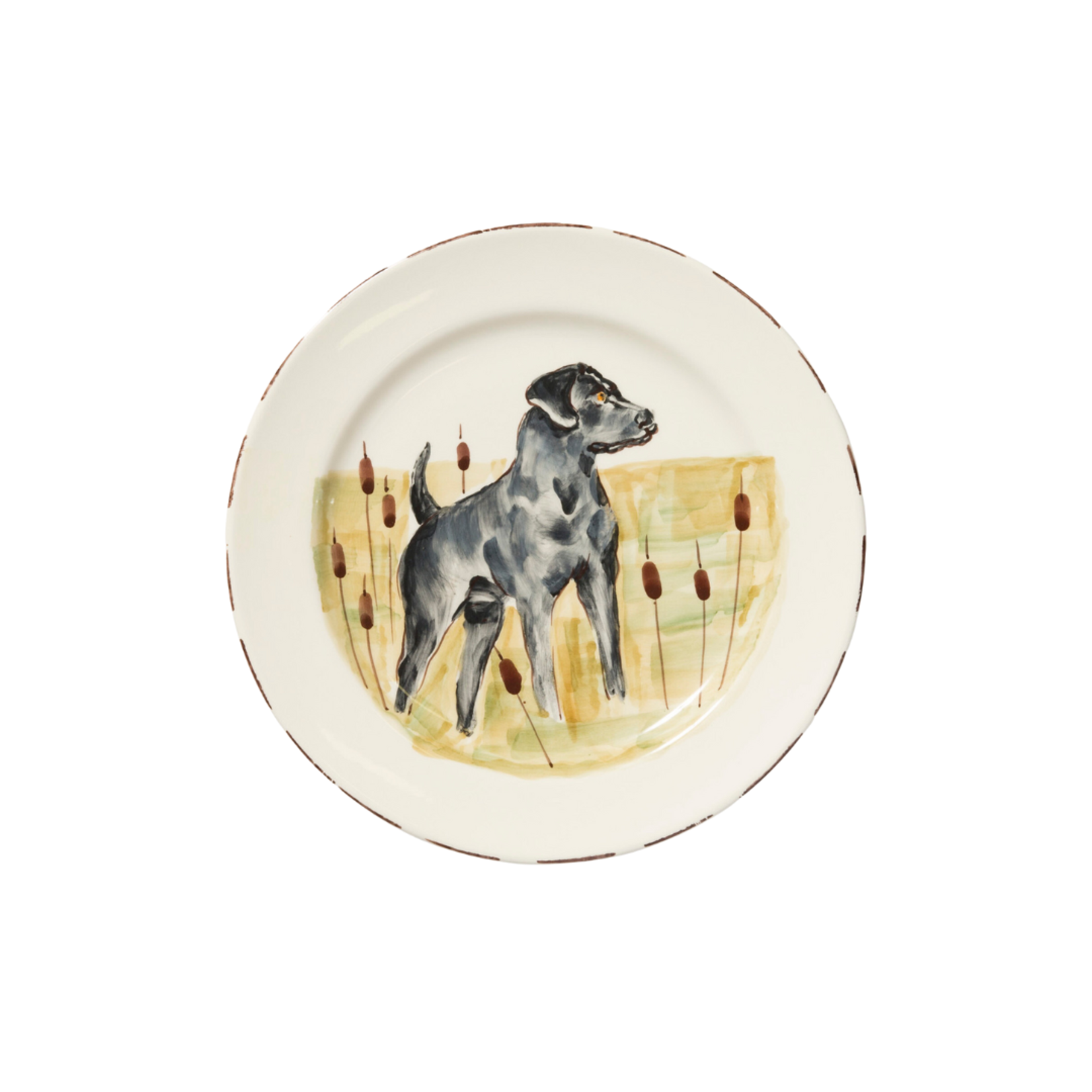 Wildlife Black Hunting Dog Dinner Plate