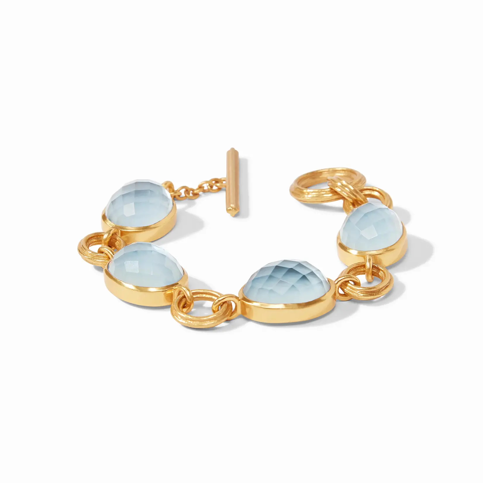 Julie Vos Barcelona Bracelet Iridescent Chalcedony Blue