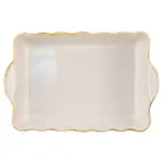 Vietri Large Rectangular Italian  Baker White