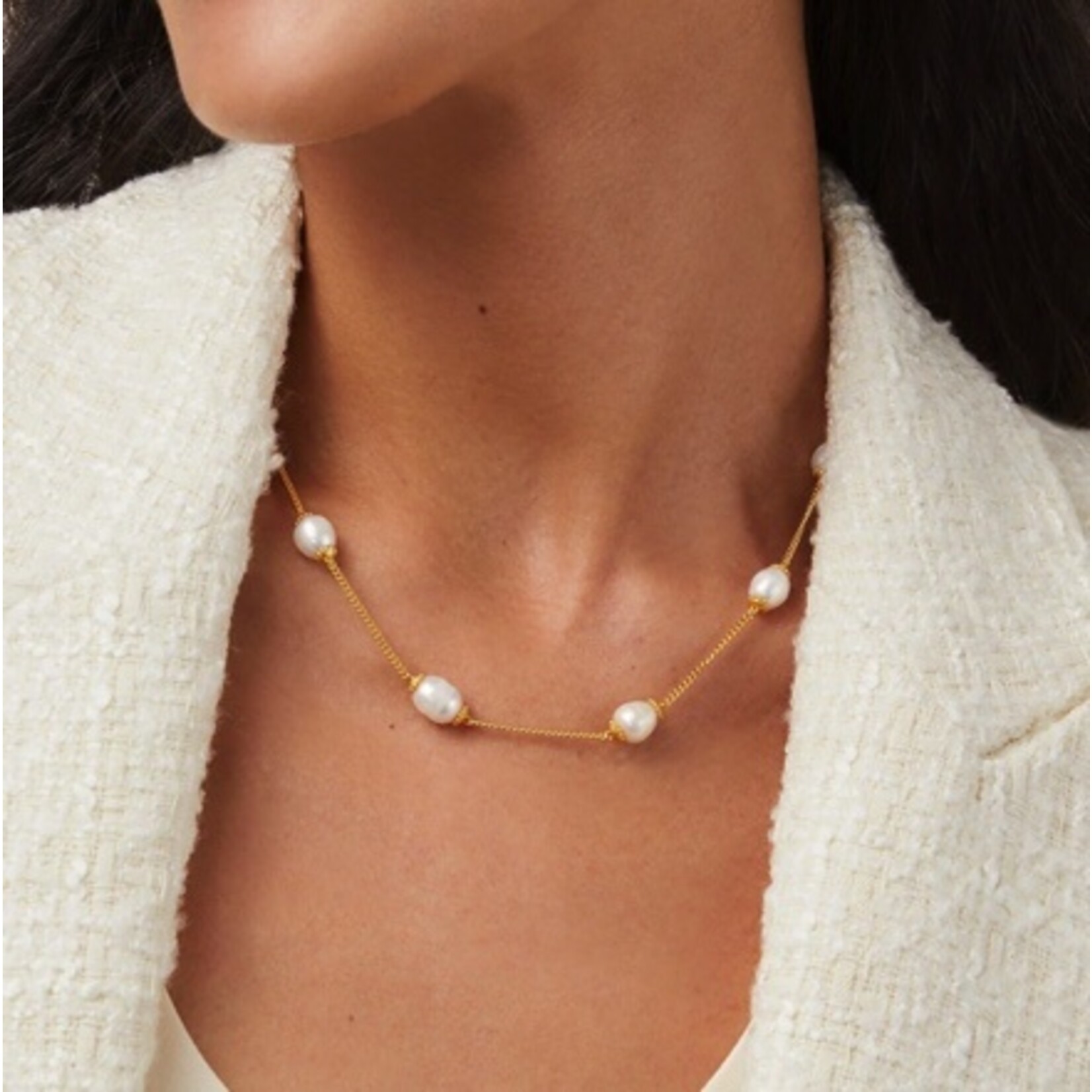Julie Vos Flora Delicate Necklace Pearl