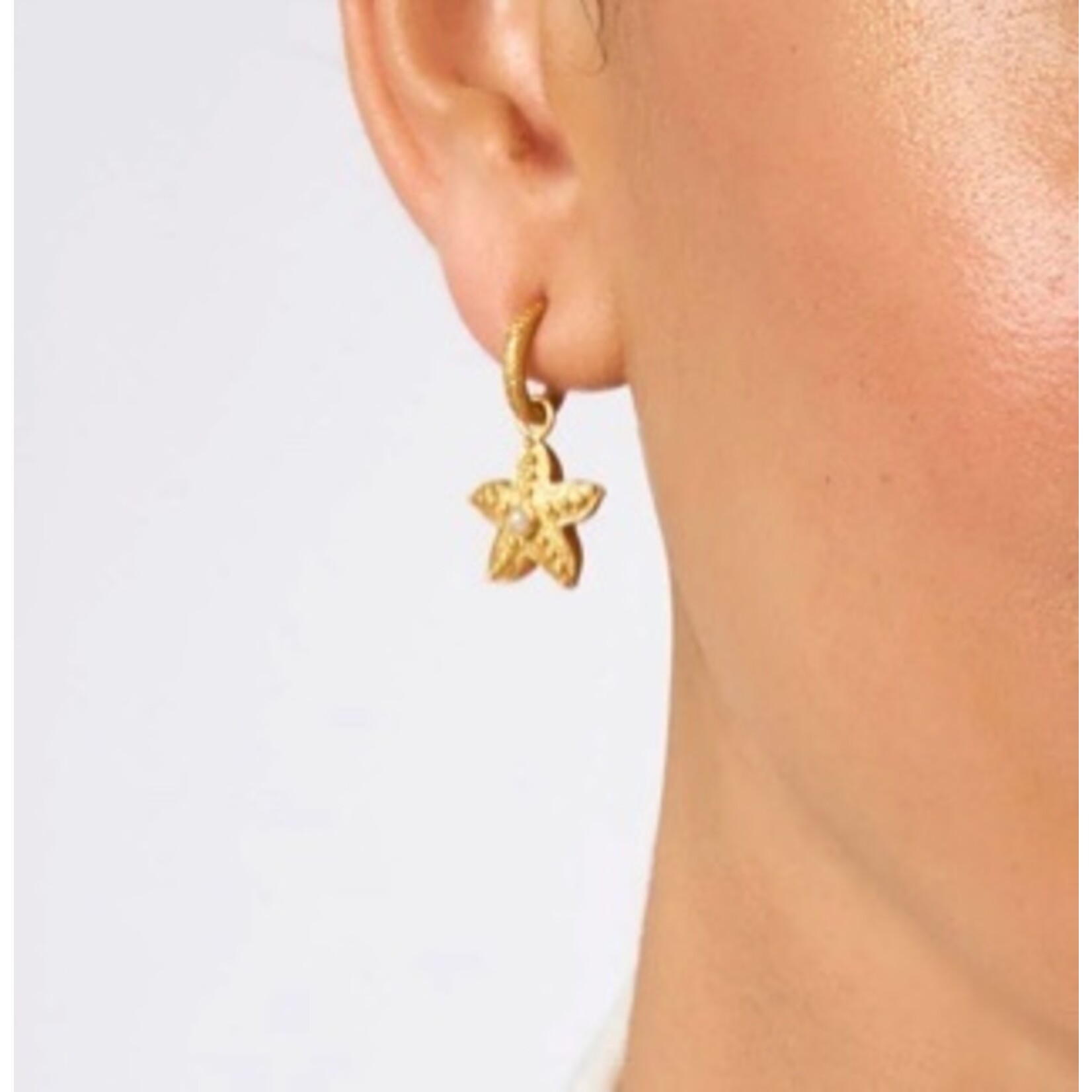 Julie Vos Sanibel Starfish Hoop & Charm Earring-Pearl-OS
