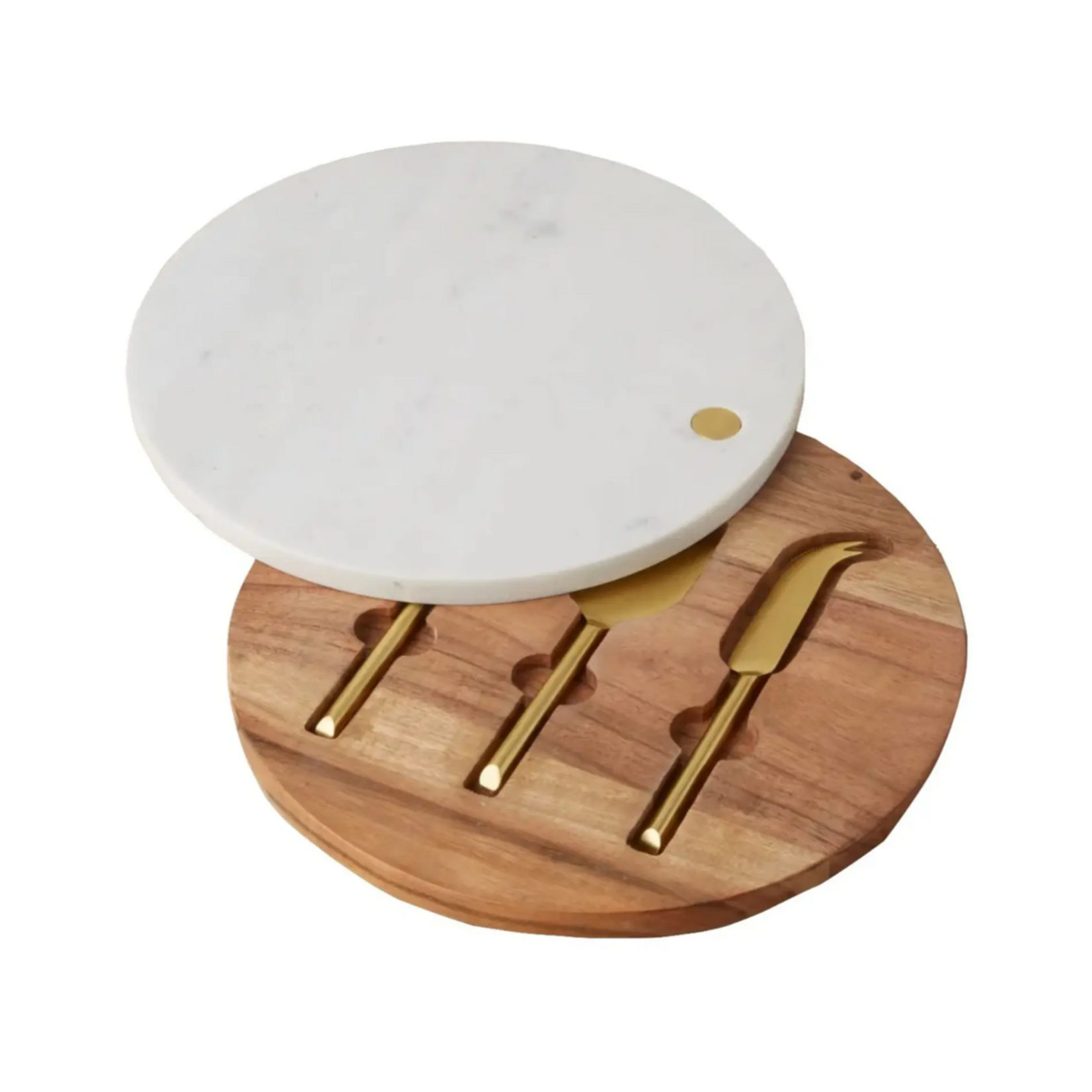 Garnet Swivel Board & Cheese Set