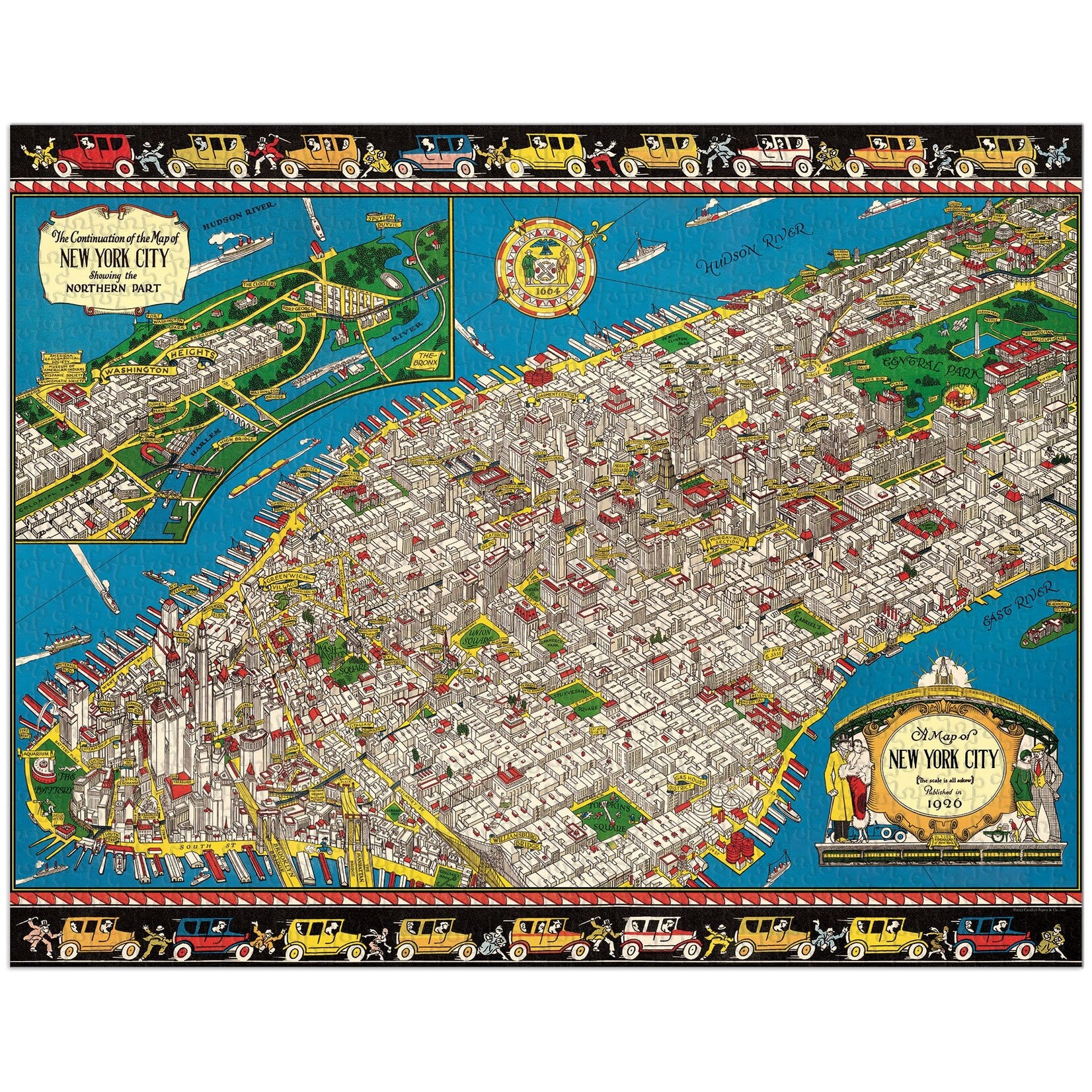 Cavallini 1000 Piece Puzzle Map of New York City