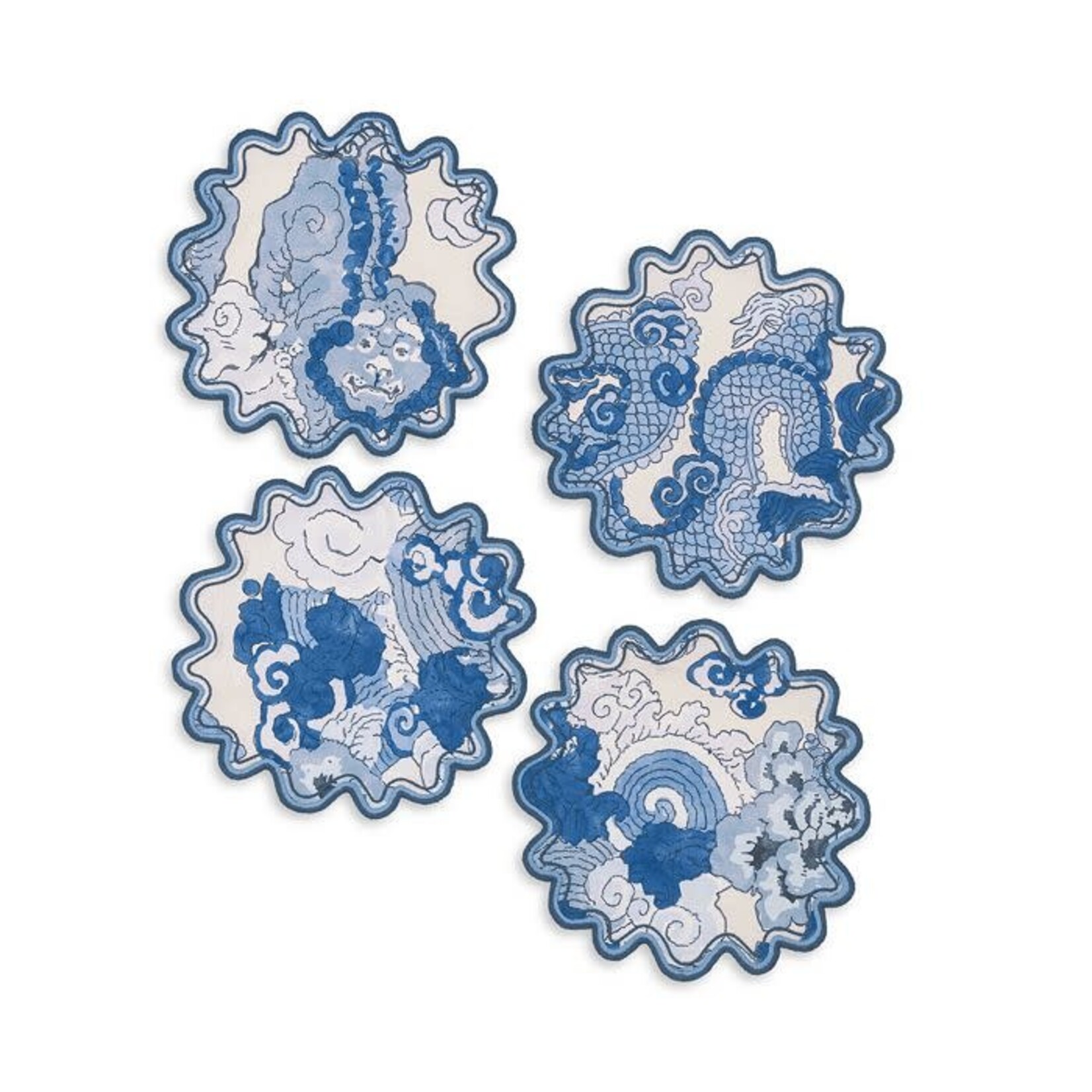 Matouk Magic Mountain Round Cocktail Napkin