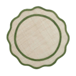 Green Scalloped Rice Paper Placemat (Set of 4)