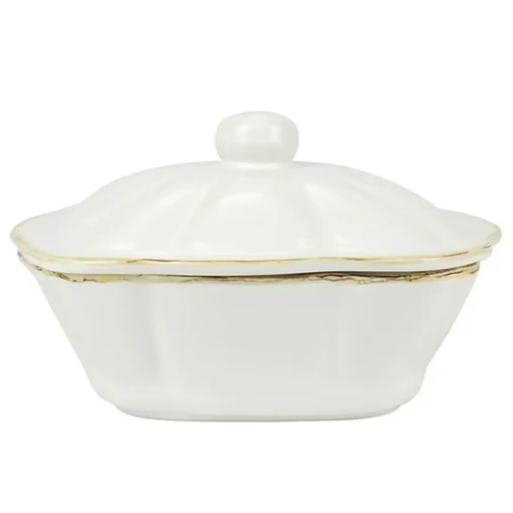 Italian Bakers Square Covered Casserole Dish White