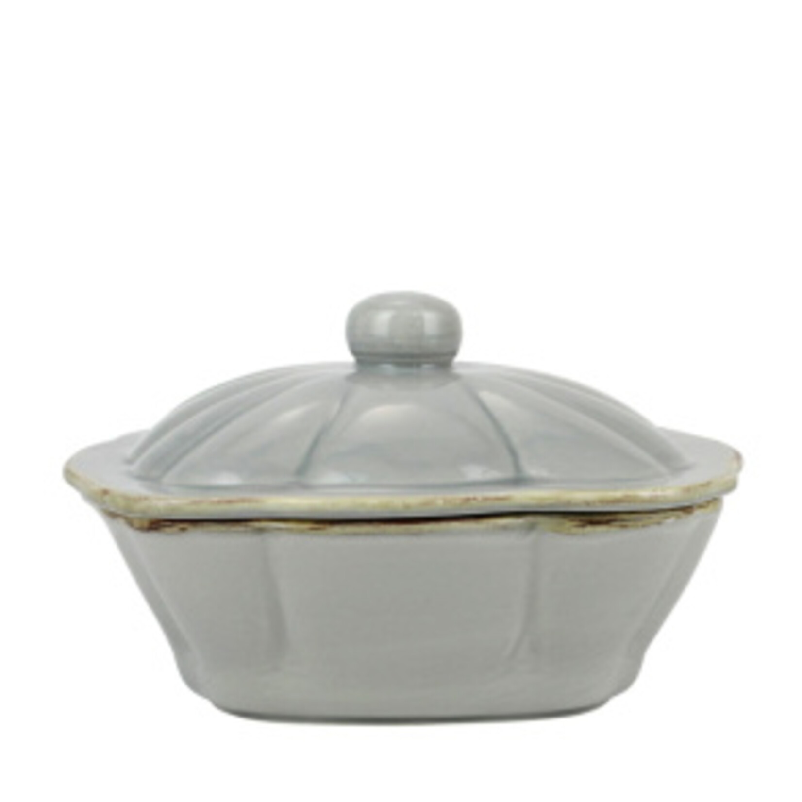 Vietri VIETRI Italian Bakers Square Covered Casserole Dish- Gray