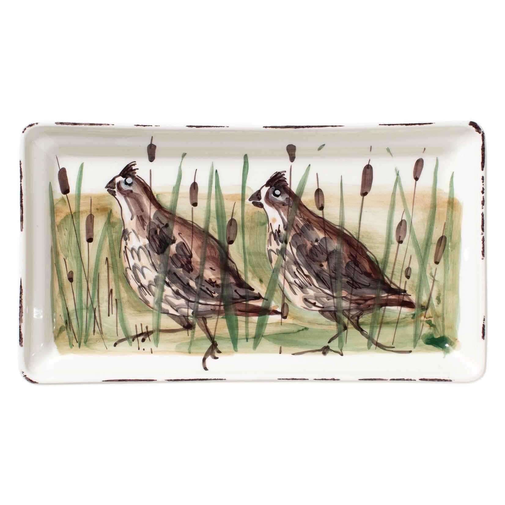 Vietri VIETRI Wildlife Quail Rectangular Platter