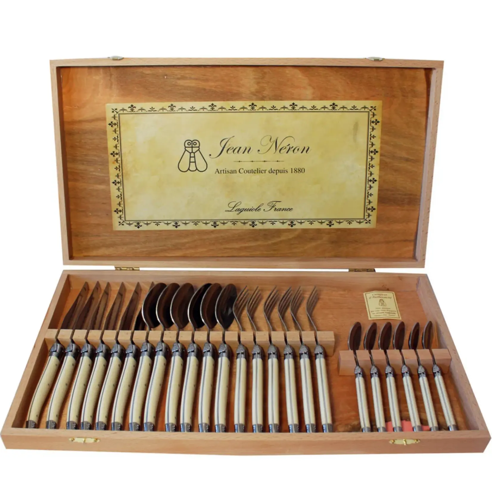 Laguiole Olivewood Flatware with Presentation Box Set of 24