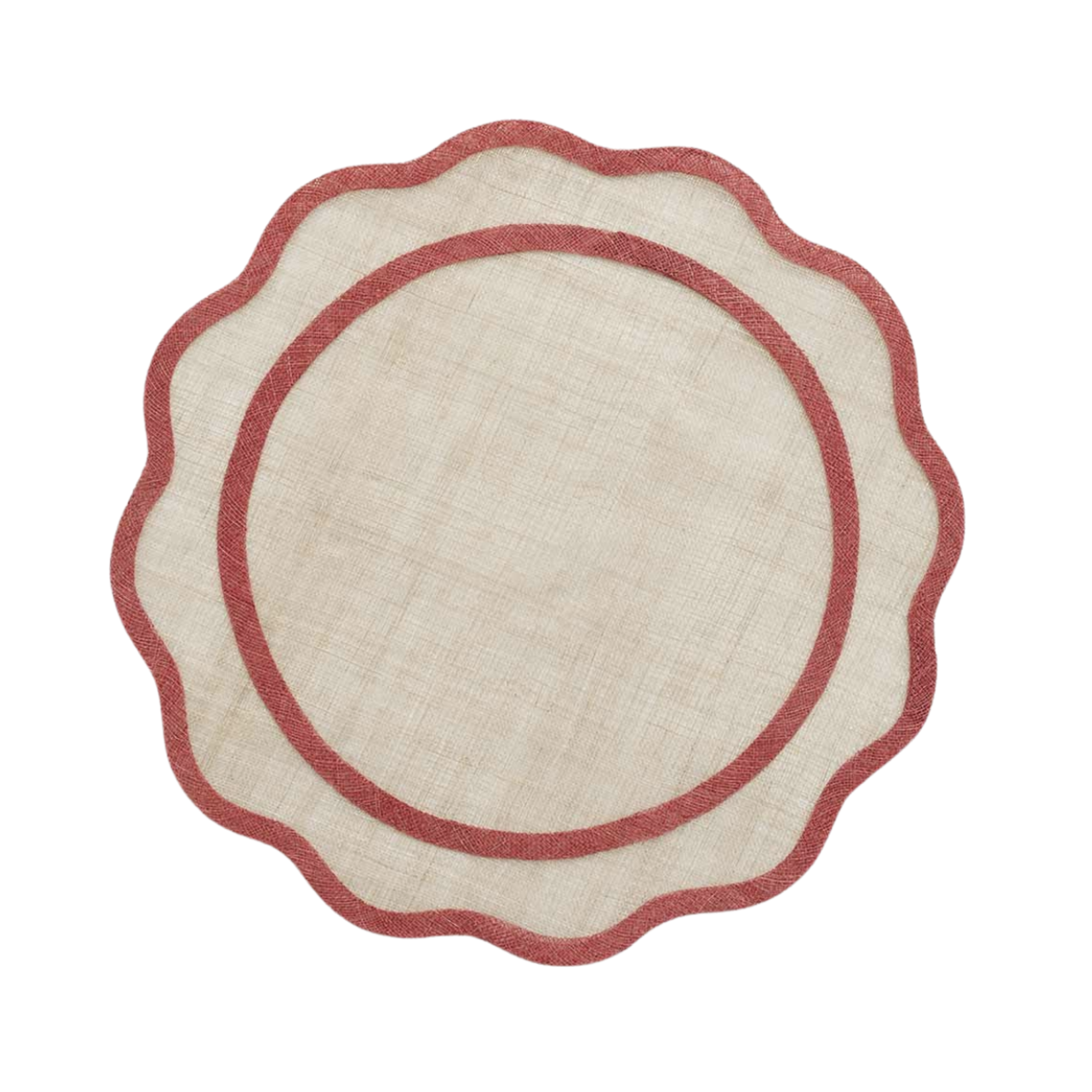 Pomegranate Scalloped Rice Paper Placemat Set of 4
