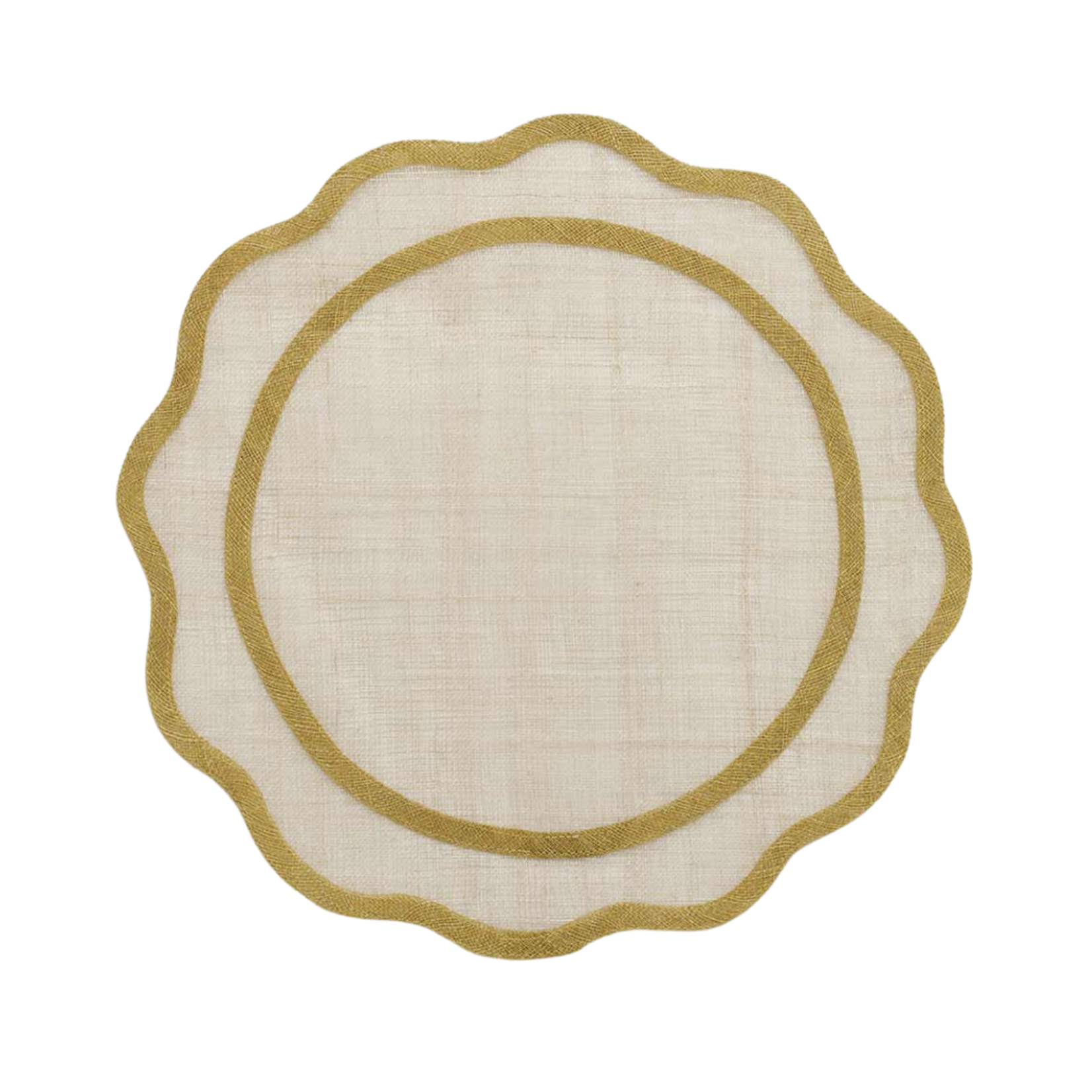 Pomegranate POMEGRANATE Scalloped Rice Paper Placemat Set of 4