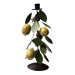 Metal Taper Holder Lemons and Leaves Large
