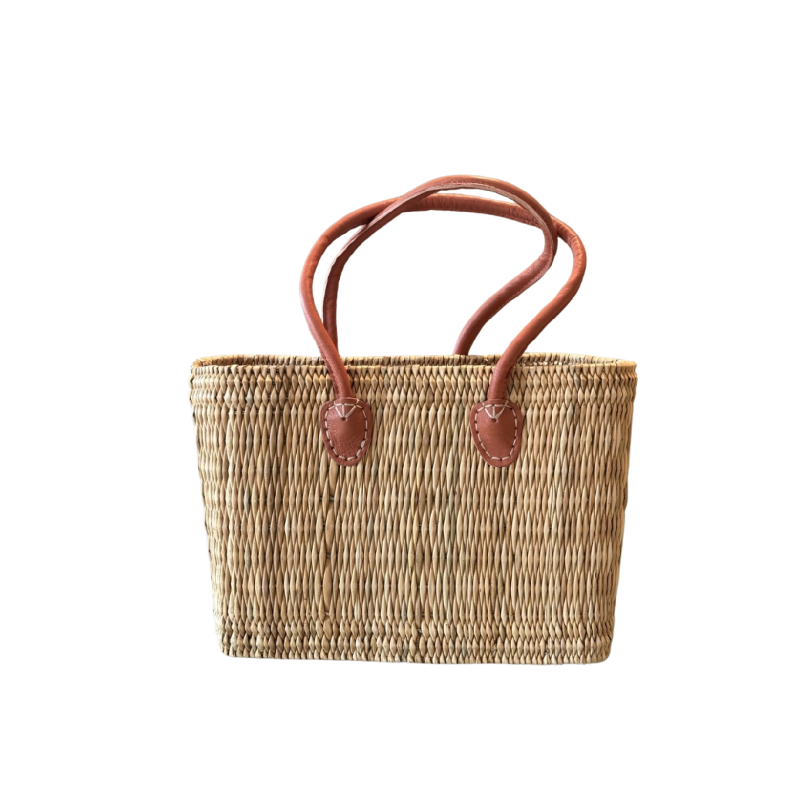 Water Reed Tote with Salmon Handles Medium