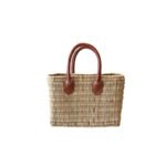 Water Reed Tote with Salmon Handles Small