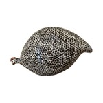 Black Speckled White French Guinea Hen Pecking