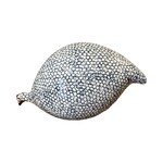 White Speckled Cobalt Blue French Guinea Hen Pecking
