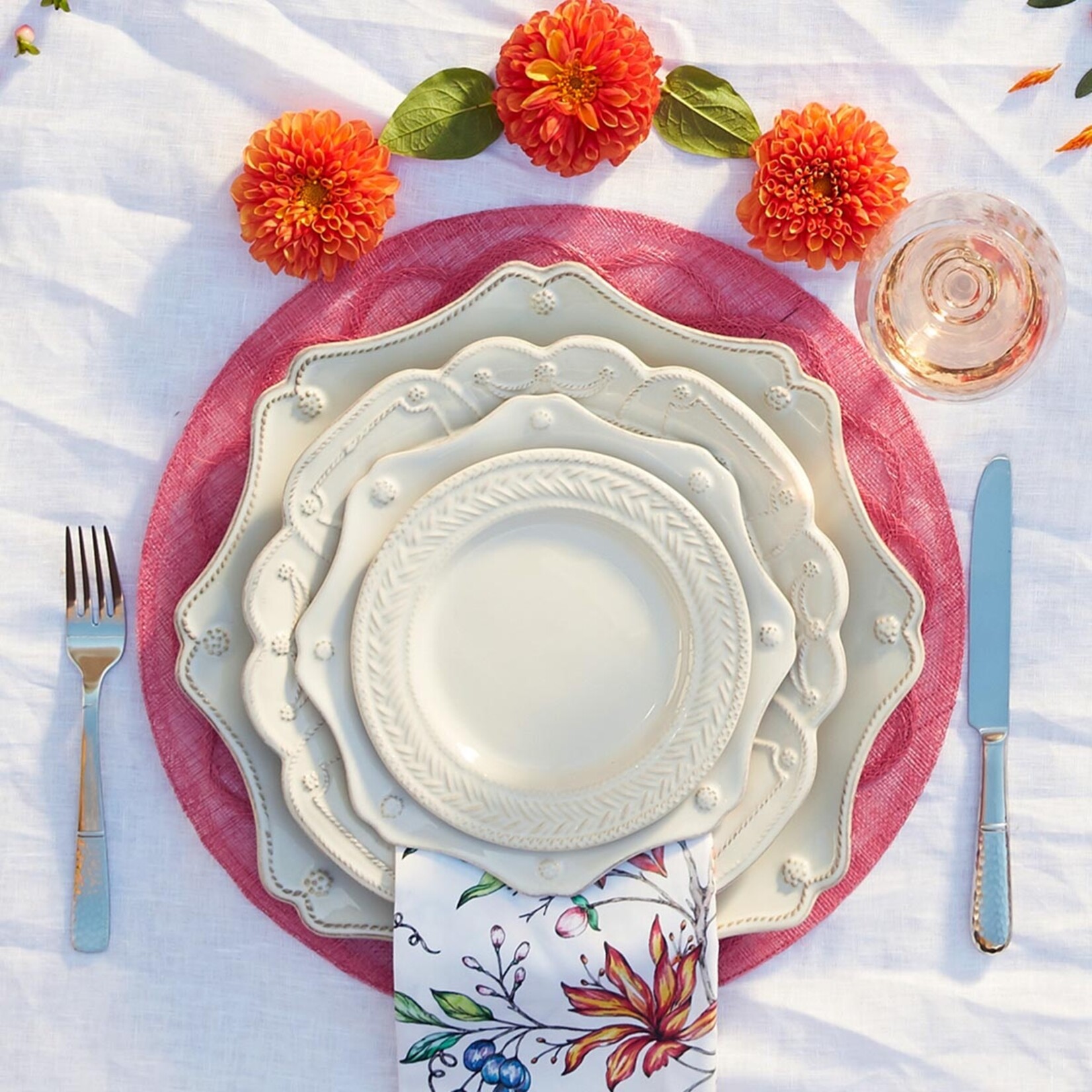 Juliska JULISKA Berry & Thread Scalloped Dessert/Salad Plate- Whitewash