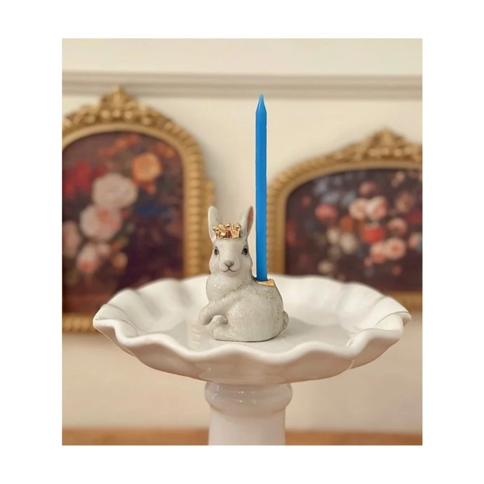 Camp Hollow Royal White Rabbit Cake Topper