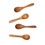 Set of 4 Teak Spoons- Small