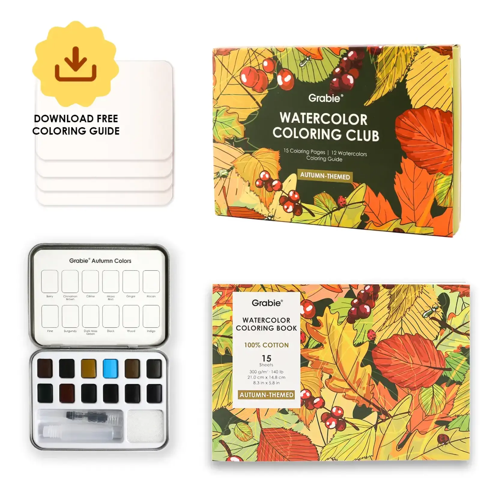 Grabie Watercolor Coloring Club Box