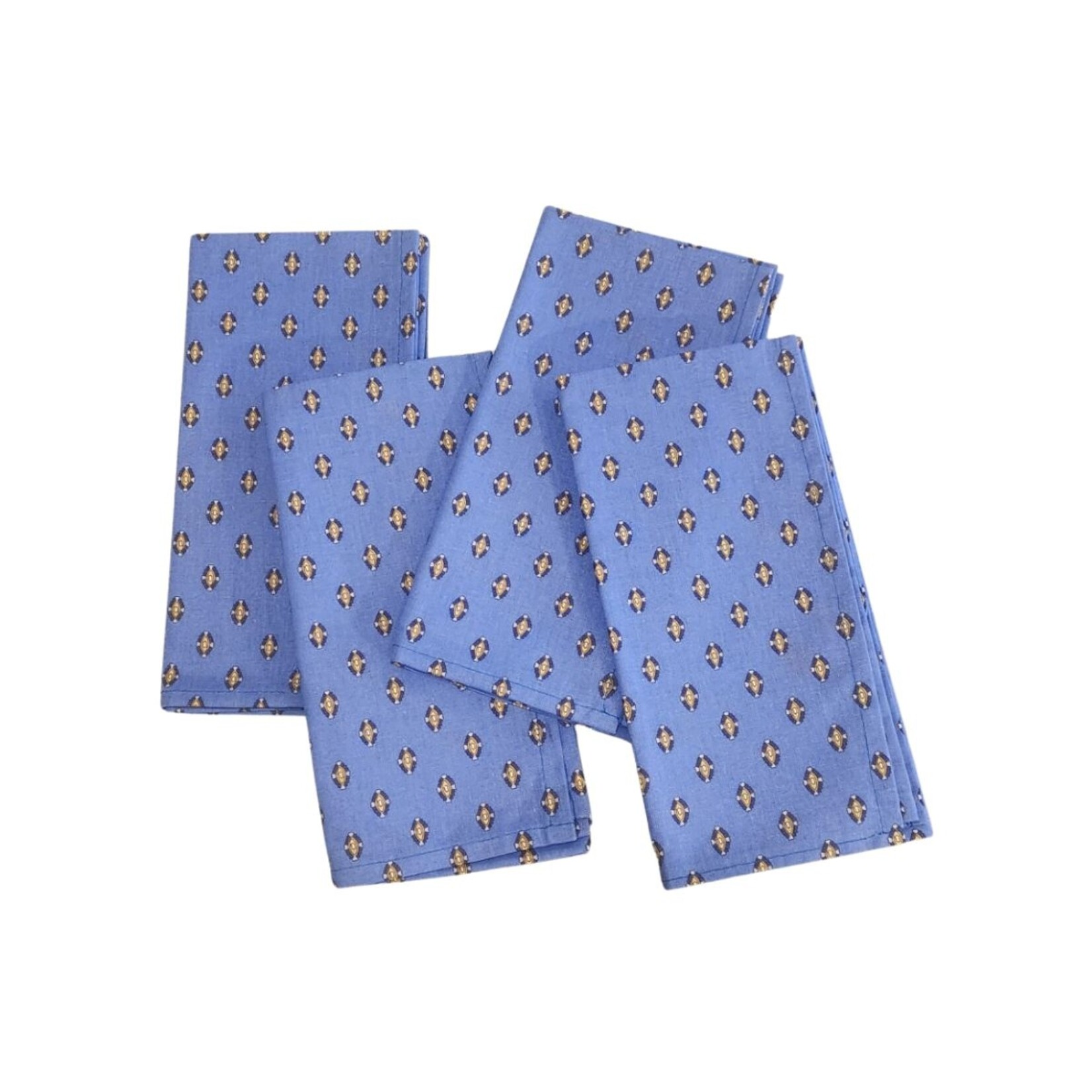 Le Cluny For Clementine & Stefan-Country French Napkin- Set/4- Monaco Blue