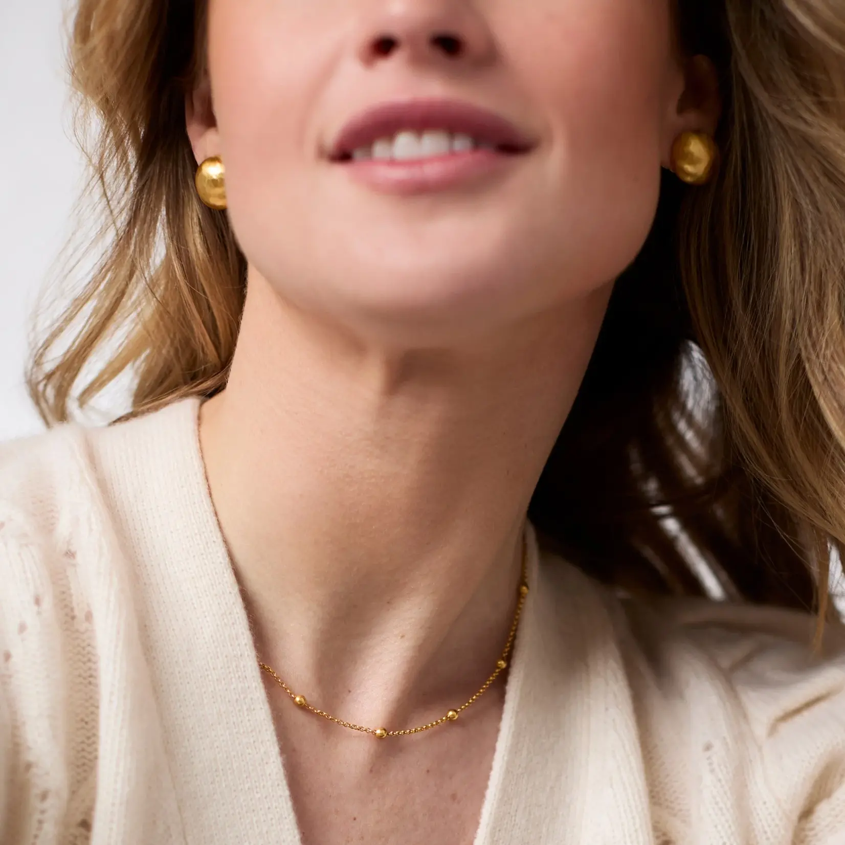 Julie Vos Solara Delicate Station Necklace - 18.5 in-Gold