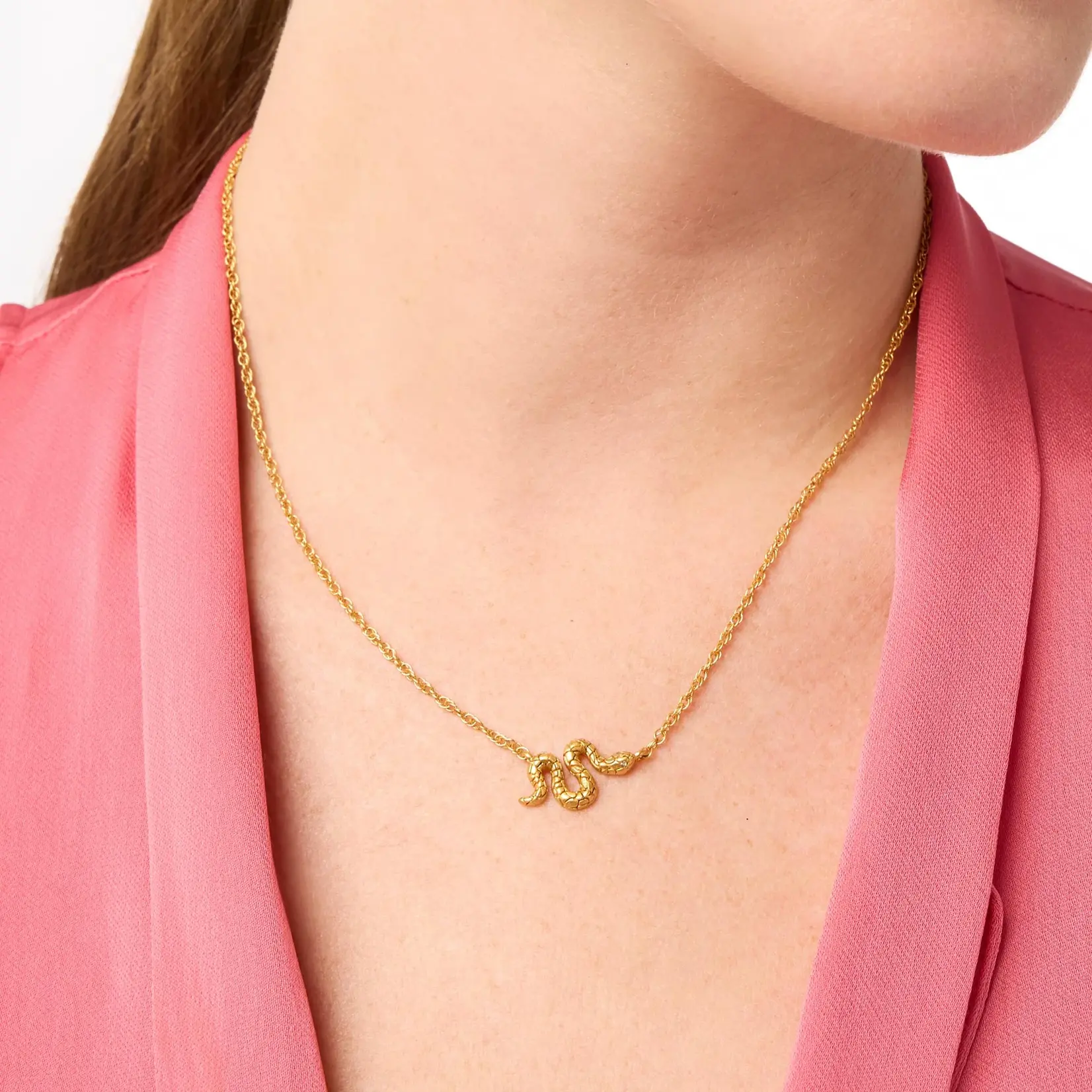 Julie Vos JULIE VOS Snake Delicate Necklace-Cubic Zirconia
