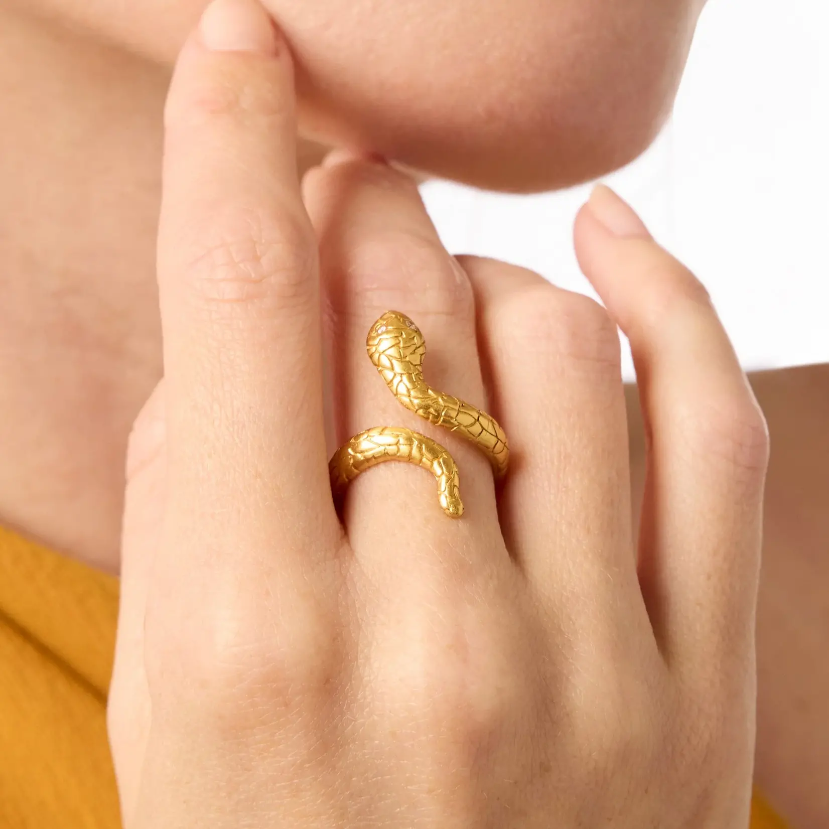 Julie Vos JULIE VOS Snake Ring-Cubic Zirconia