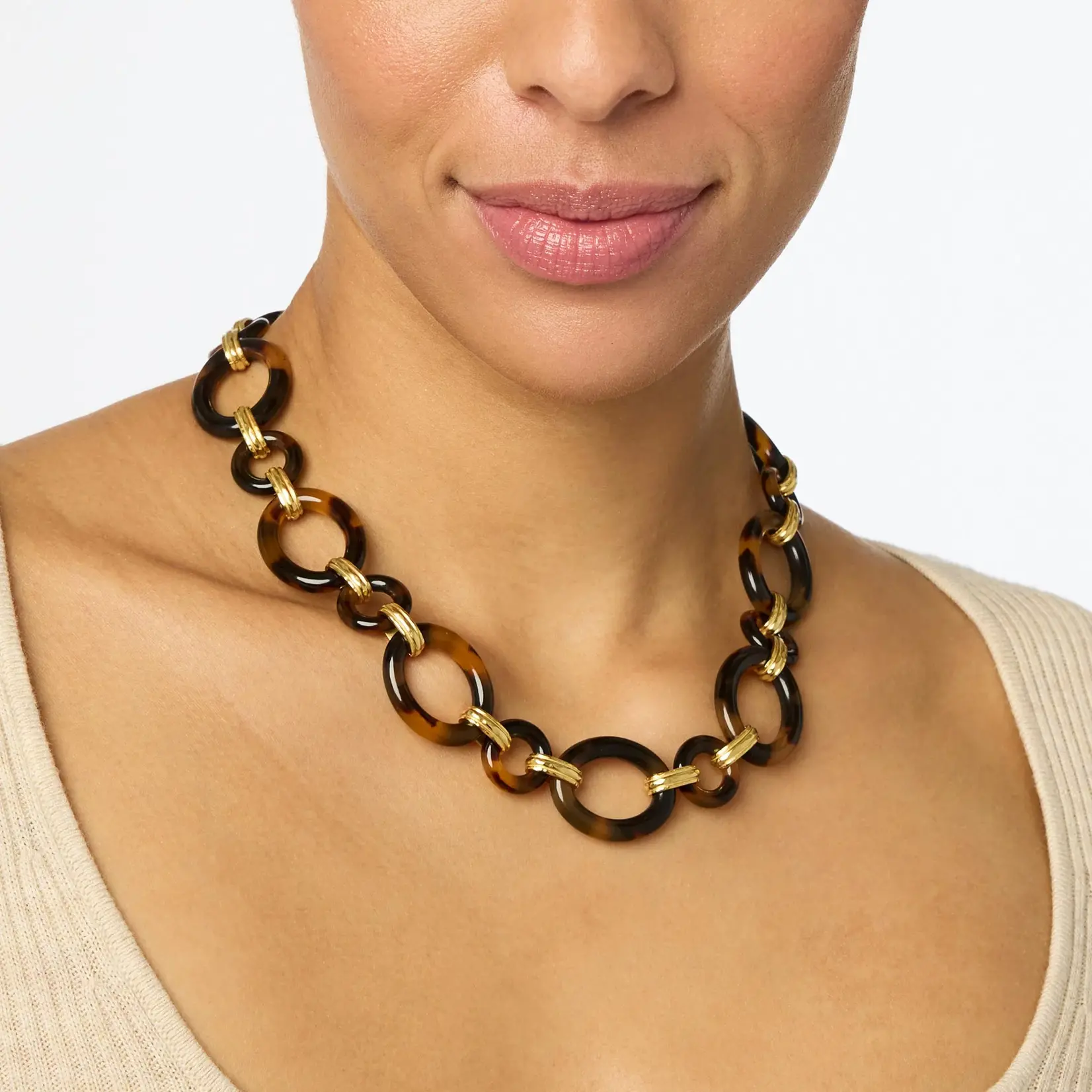 Julie Vos JULIE VOS Madison Link Necklace-Tortoiseshell