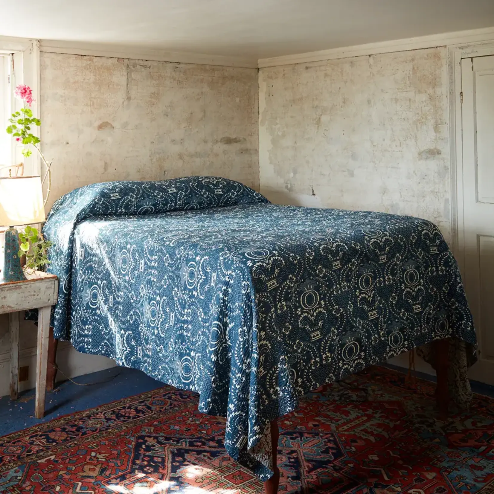John Derian JOHN DERIAN x Jeanette Farrier French Indigo King Bedcover