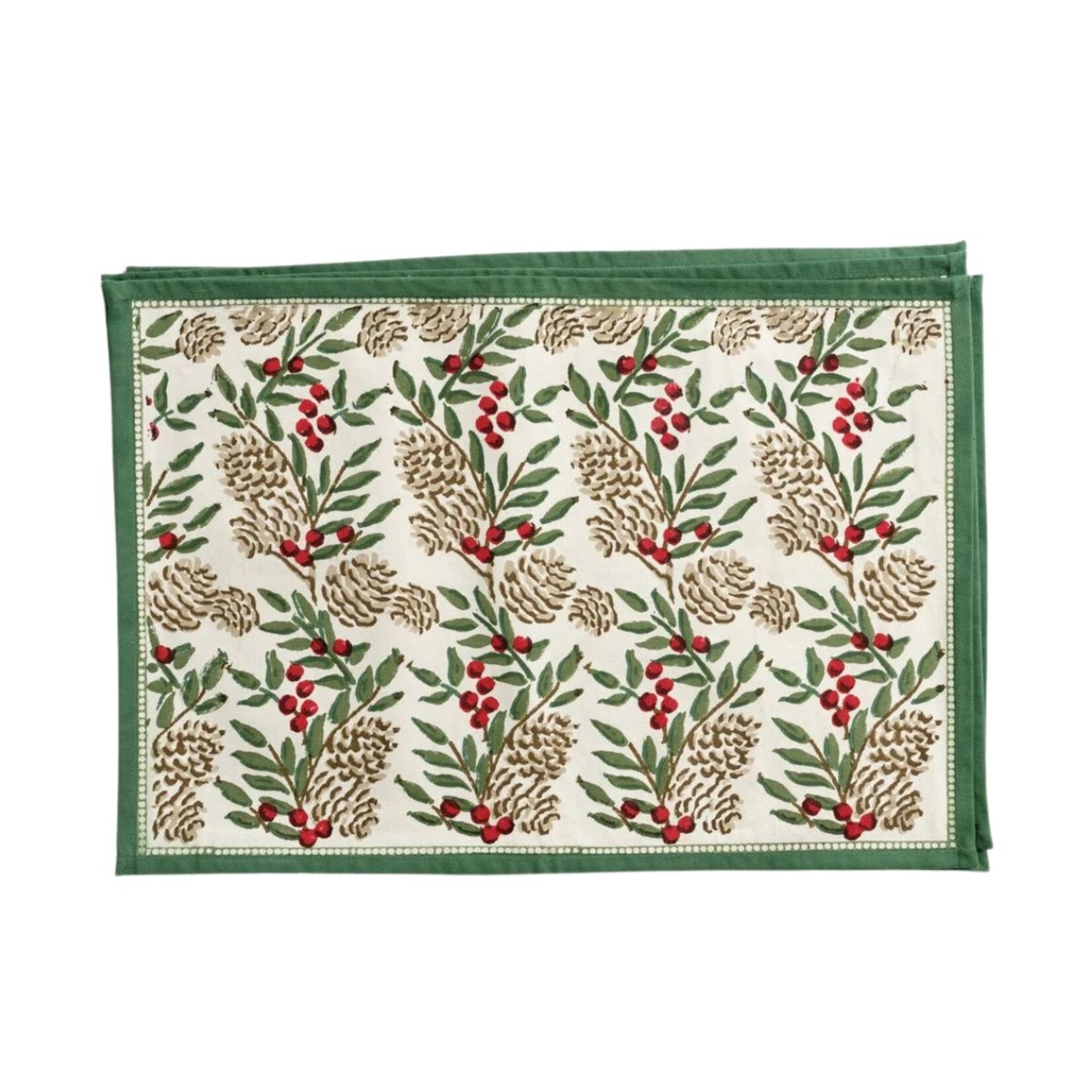 Pomegranate Christmas Garland Placemat- Set of 4