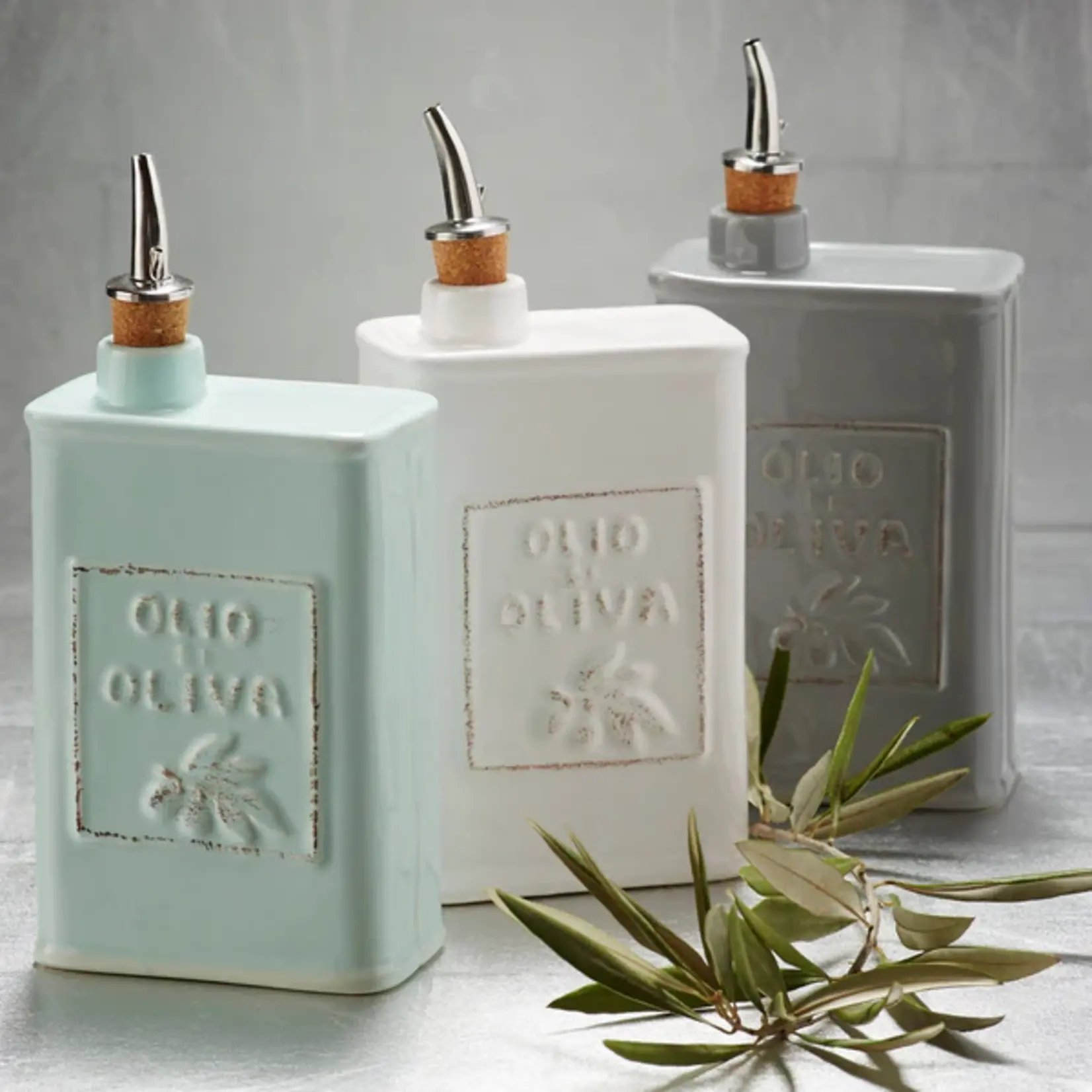 Vietri VIETRI Lastra Olive Oil Can- Gray