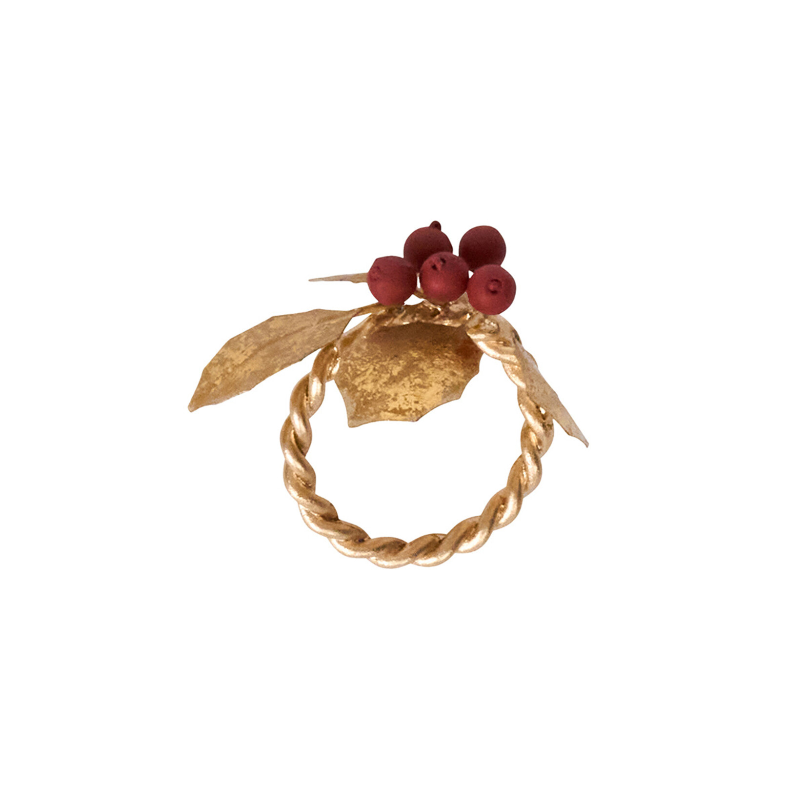 Juliska JULISKA Forest Walk Holly with Berries Napkin Ring- Set of 4